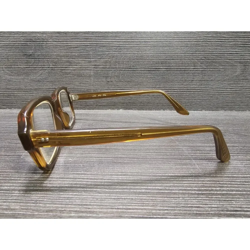 Vintage USS Military GI Issue Brown Eyeglass Frames 50-20 4 1/2-5 3/4 Retro